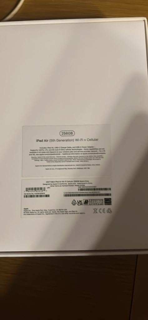 image for iPad Air 5th Gen 5g 256gb