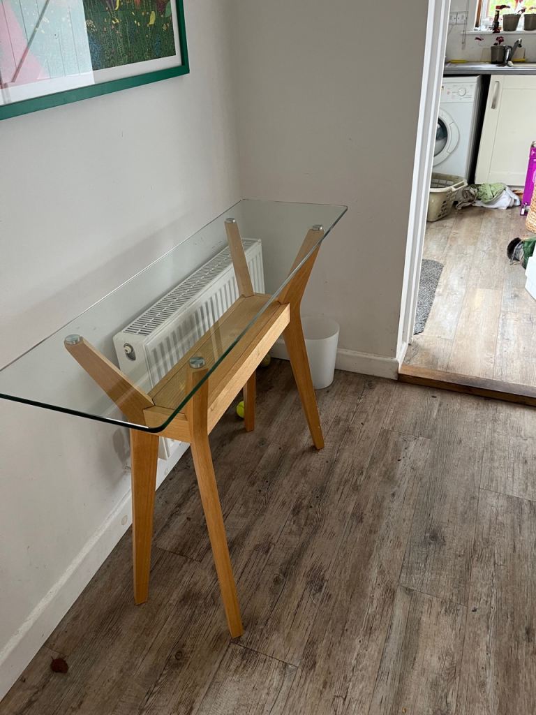 Stylish glass console table