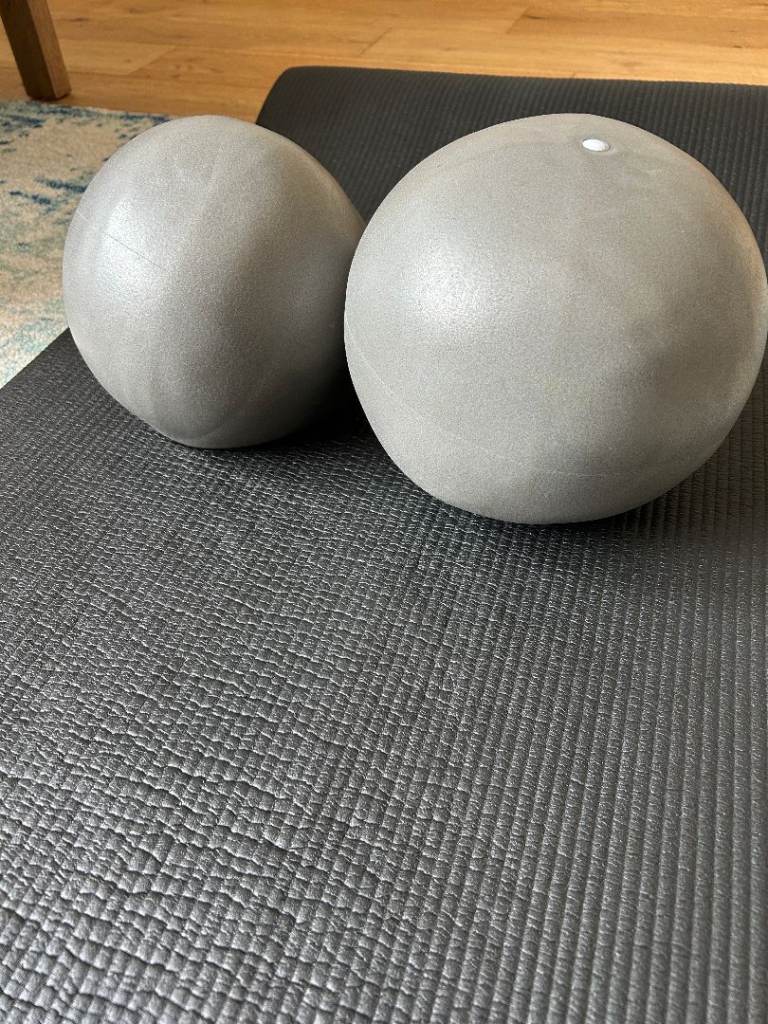 Grey inflatable soft Pilates balls 