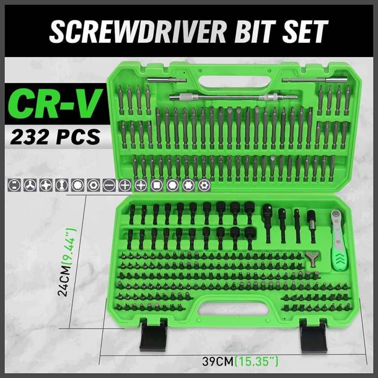 image for 232PCS Ultimate Screwdriver Bit Set,Chrome Vanadium Steel Driver Bit Set, includes Security Bits