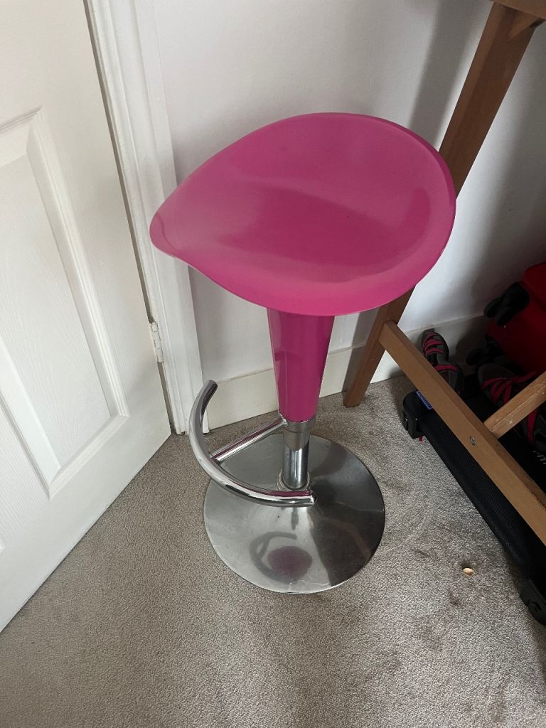 image for Funky pink tall barstool 