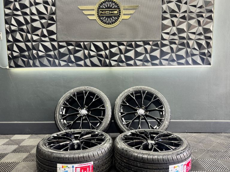 18” inch gloss black vw warmenau golf r alloys wheels 5x112 gtd gti caddy scirocco mk8.5