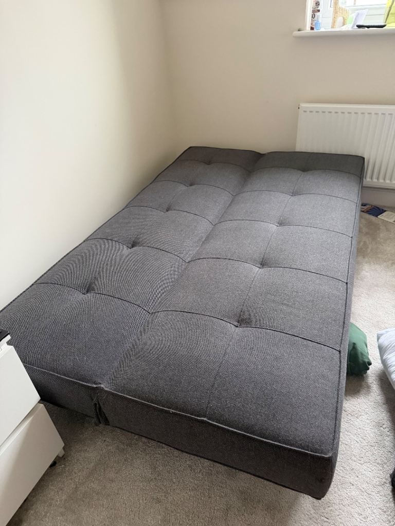Grey Fabric Sofa Bed – Good Condition