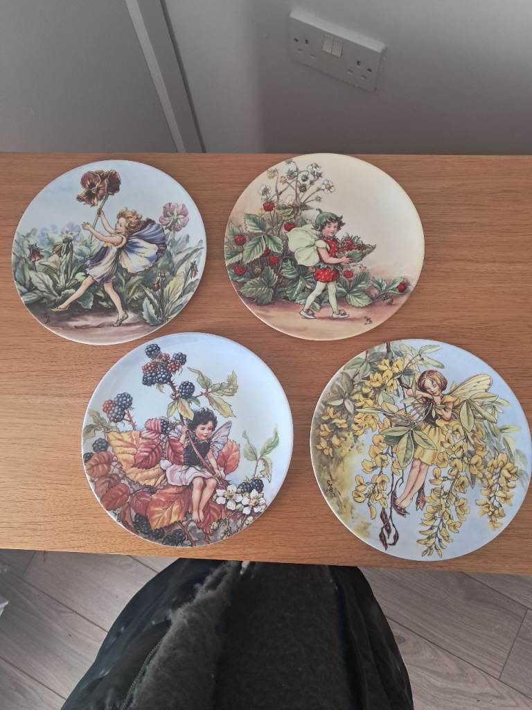 Flower fairies round plates set of 4 by Gresham 