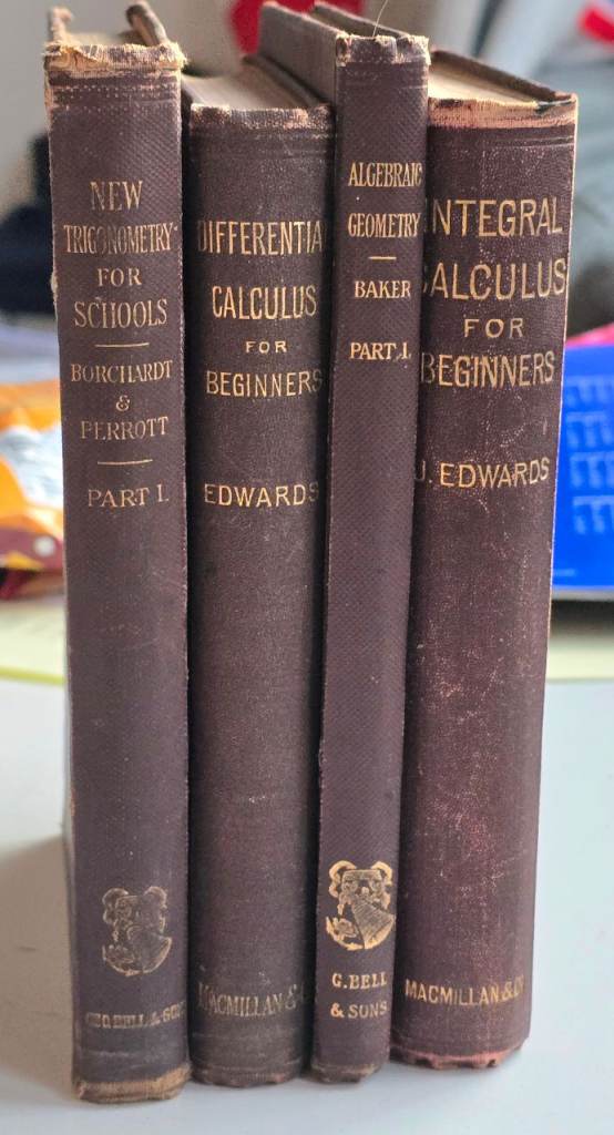 1900s Antique Edwardian Algebra,Calculus,Trigonometry Mathematics For Beginners Books