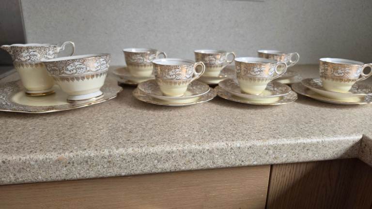 Royal Stafford Bone China Tea Set – Cream with Gold Detailing