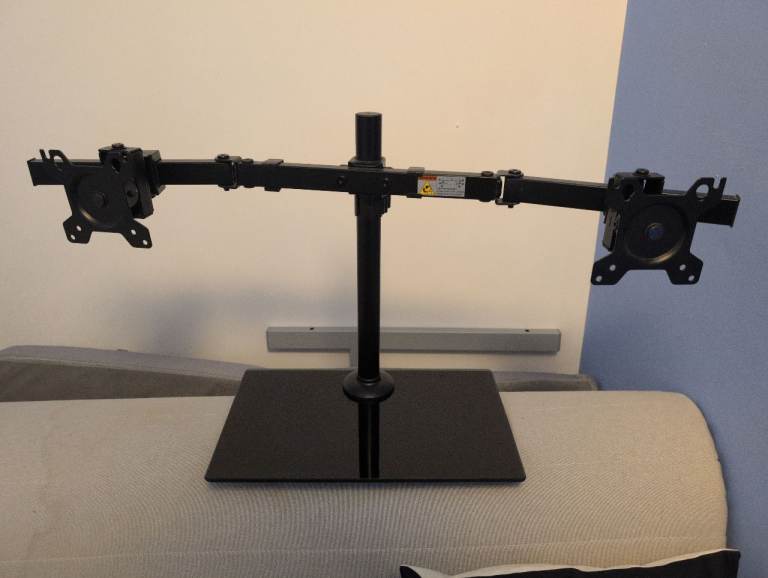 Dual Monitor Desk Stand – Black, Good Condition