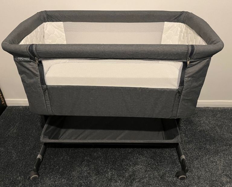 Red Kite Cozysleep Bedside Crib/Co Sleeper - Grey