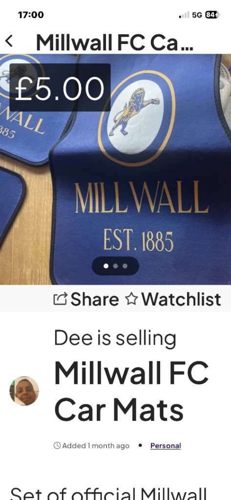 Millwal car mats. 