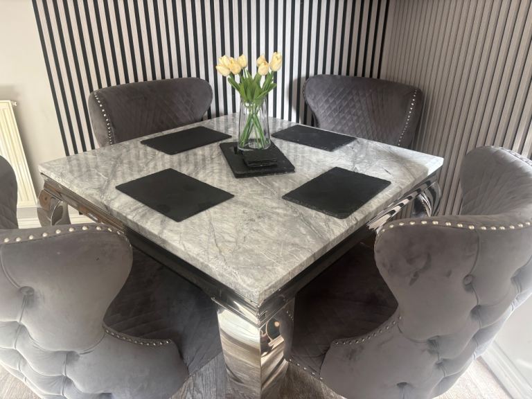 High quality marble top table and chairs