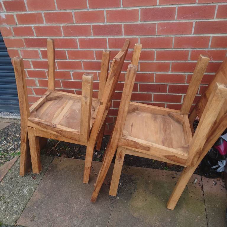 Solid oak dining chairs