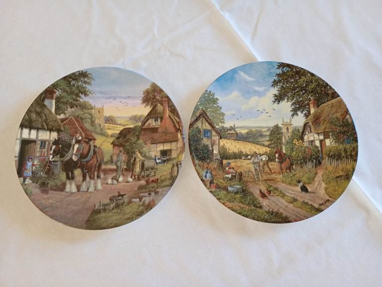 Pair of Royal Doulton 'Harvest Home' collector's plates