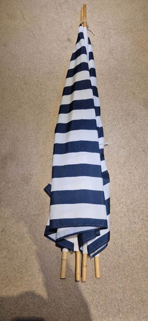 Striped Canvas Type Teepee with Natural Bamboo Support