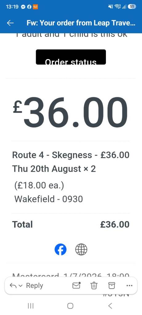 Two Leap Travel Skegness Tickets - Route 4, August 20th