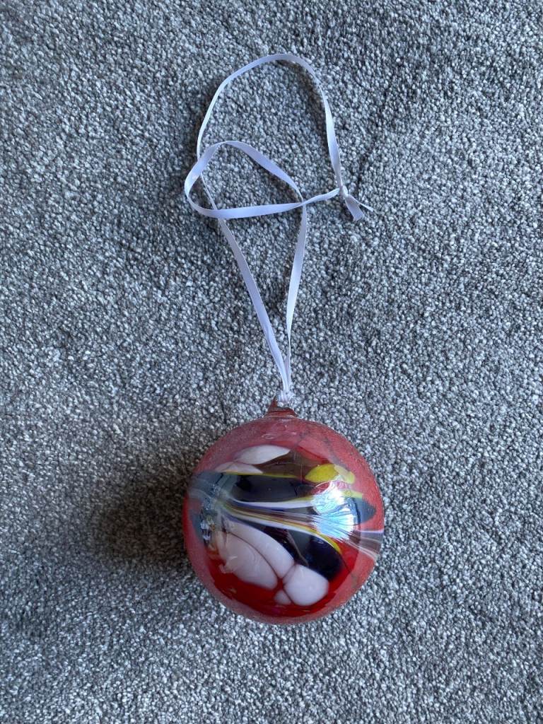 Giant pearlescent bauble decoration