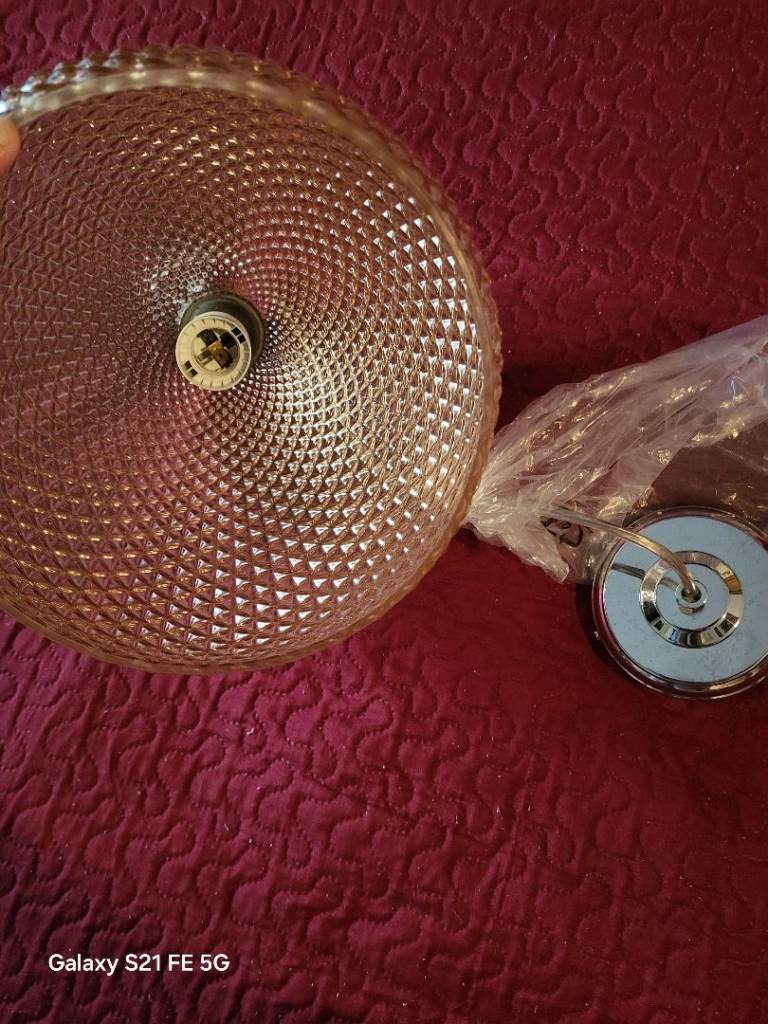 TWO Absolutely New Beautiful Ceiling Lamps. Hanging Clear Glass Сhandelier New in Package  
