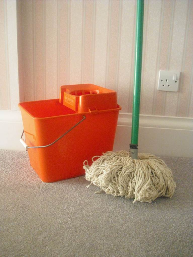Kitchen floor  Mop and Bucket Set - Orange & Green