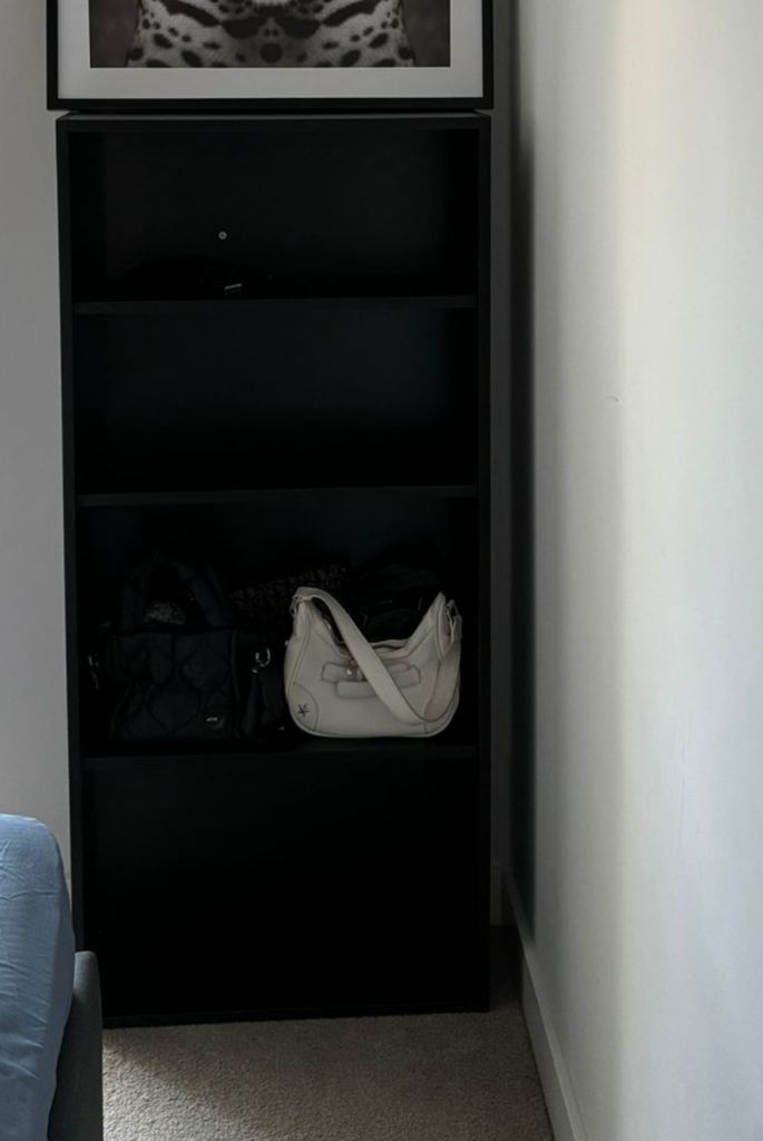 Black Wooden Bookcase with 4 Shelves
