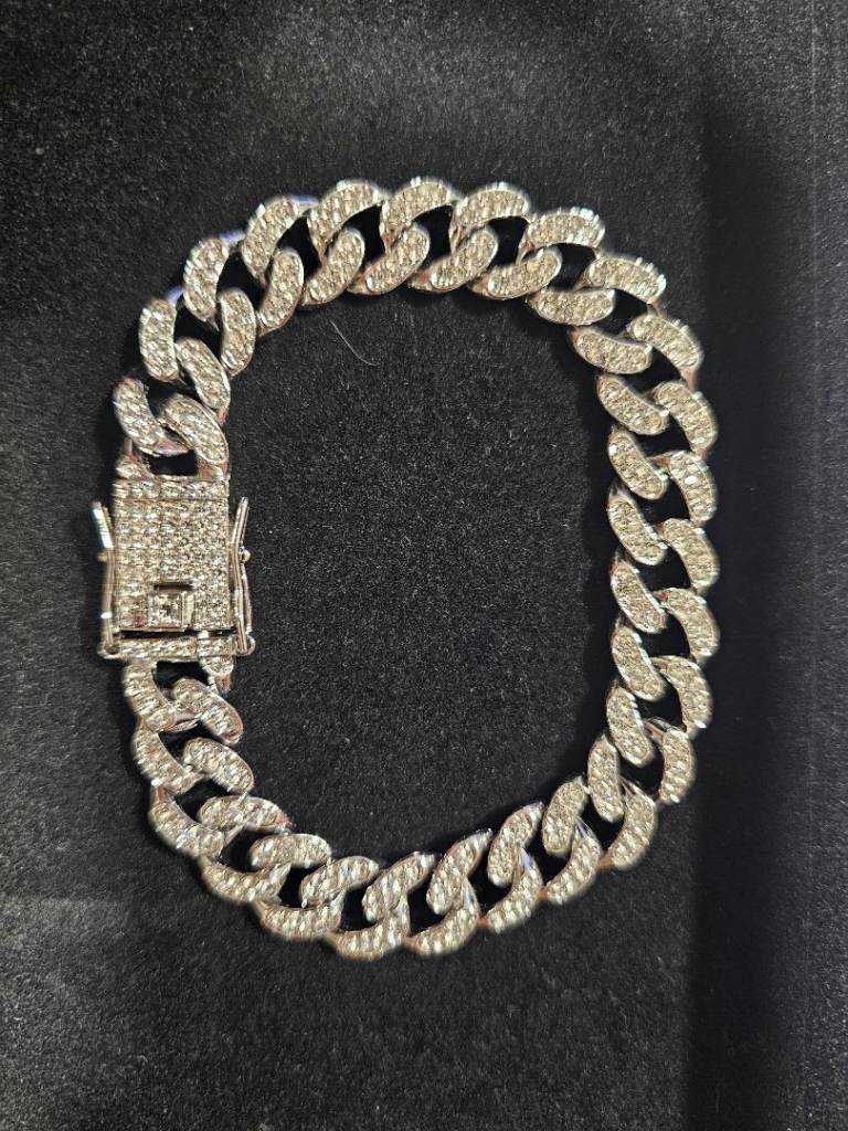 23cm bling diamond silver bracelet 