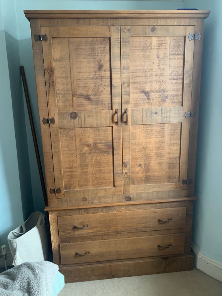 Handmade English Pine Double Wardrobe by Green Woods Furniture – Made in UK