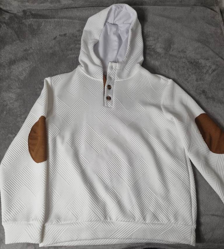 Textured White Hoodie – M – Collect Today / Fast Dispatch