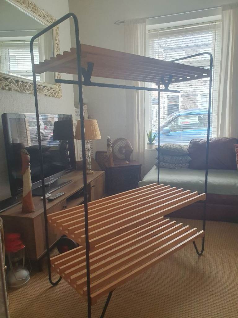Ikea Bodo 3tier strorage unit with wardrobe hanging 