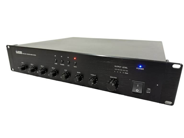 Clever Acoustics 240 Watt Mono Mixing Amplifier (70V/100V/4 Ohm) Multiple Inputs - Install or Events