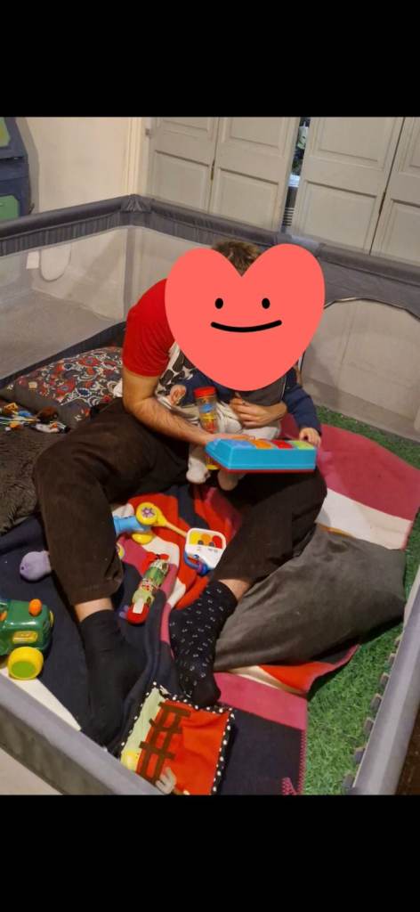 Large playpen and mat
