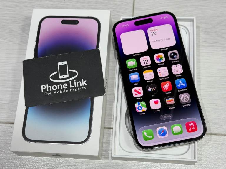 📱Deep Purple Apple iPhone 14 Pro 128GB Unlocked 🔋 100% Battery + Warranty 🍎 - P1564