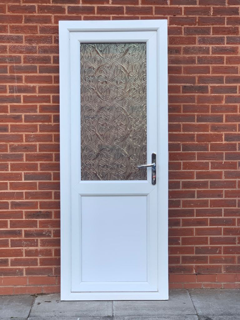 UPVC DOUBLE GLAZED BACK DOOR SIDE DOOR WITH KEY 82cm WIDE 211cm HIGH Can Deliver