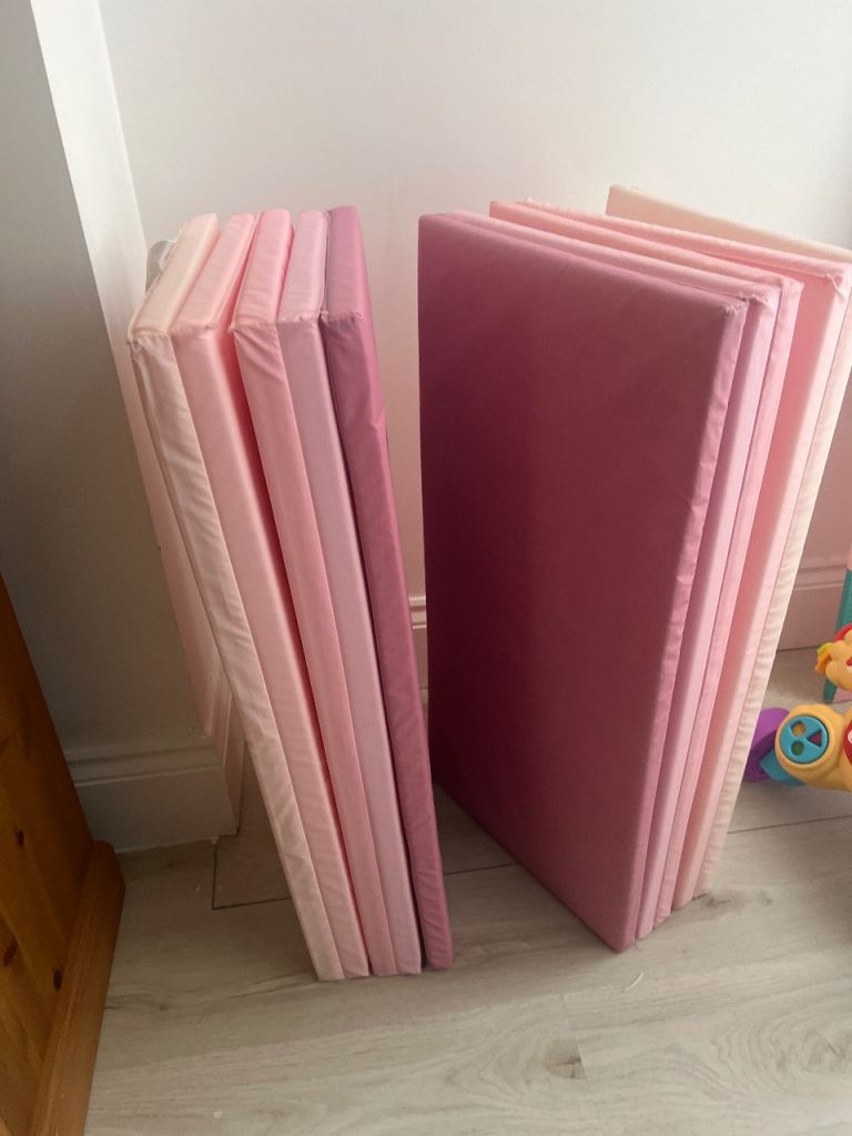 2x Pink Folding Play Mats – Good Condition