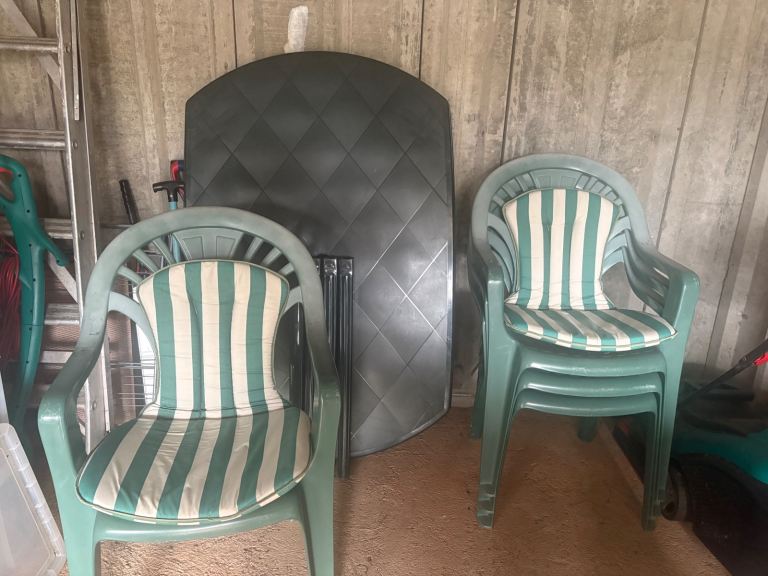 Green garden furniture