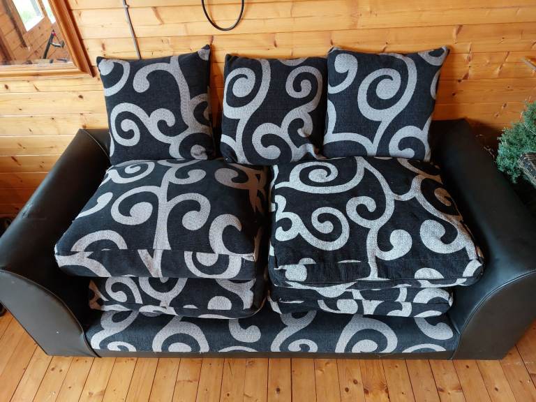 Leather and Fabric sofa