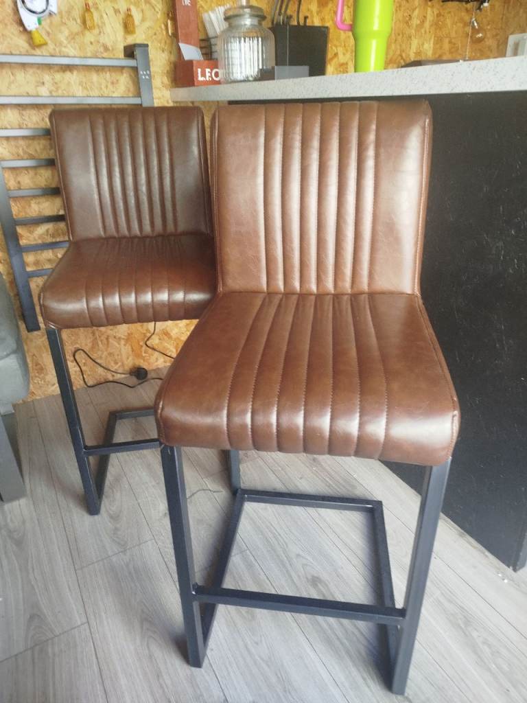 Leather bar stools 