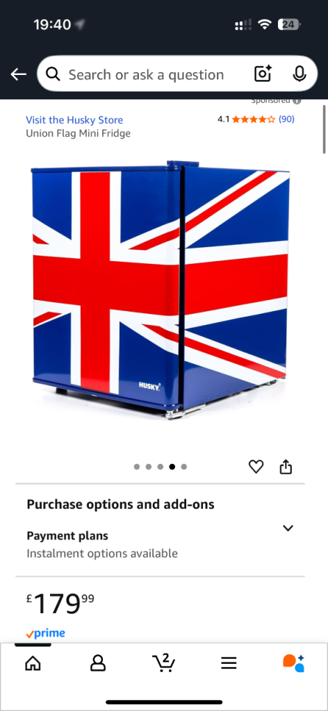 Husky Union Jack Mini Fridge