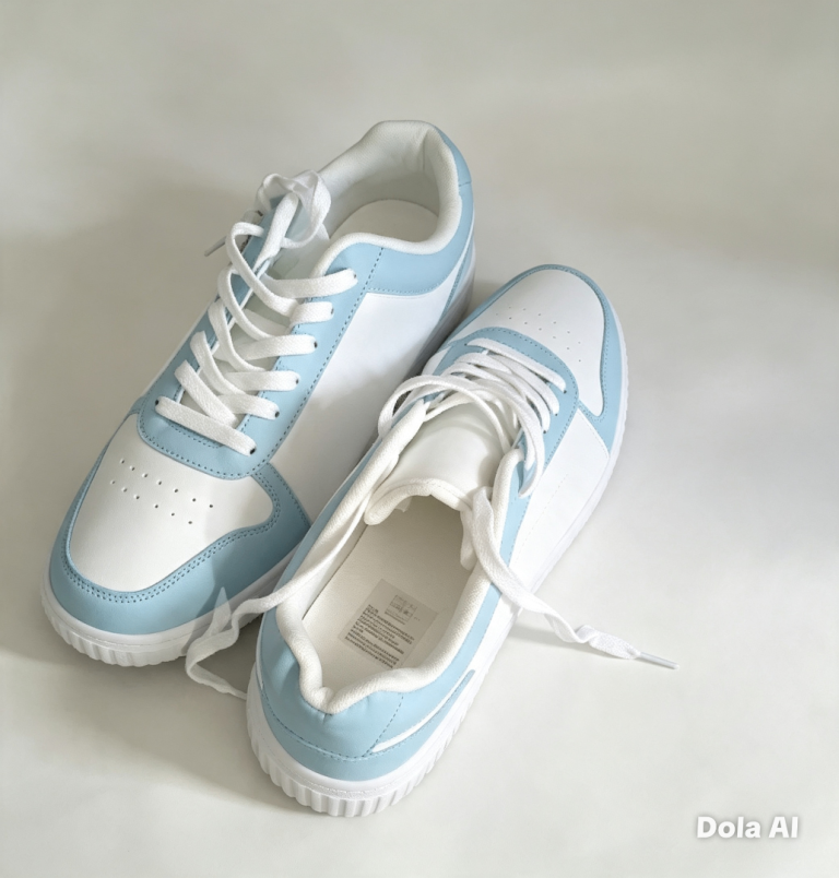 Brand New White and Light Blue Trainers