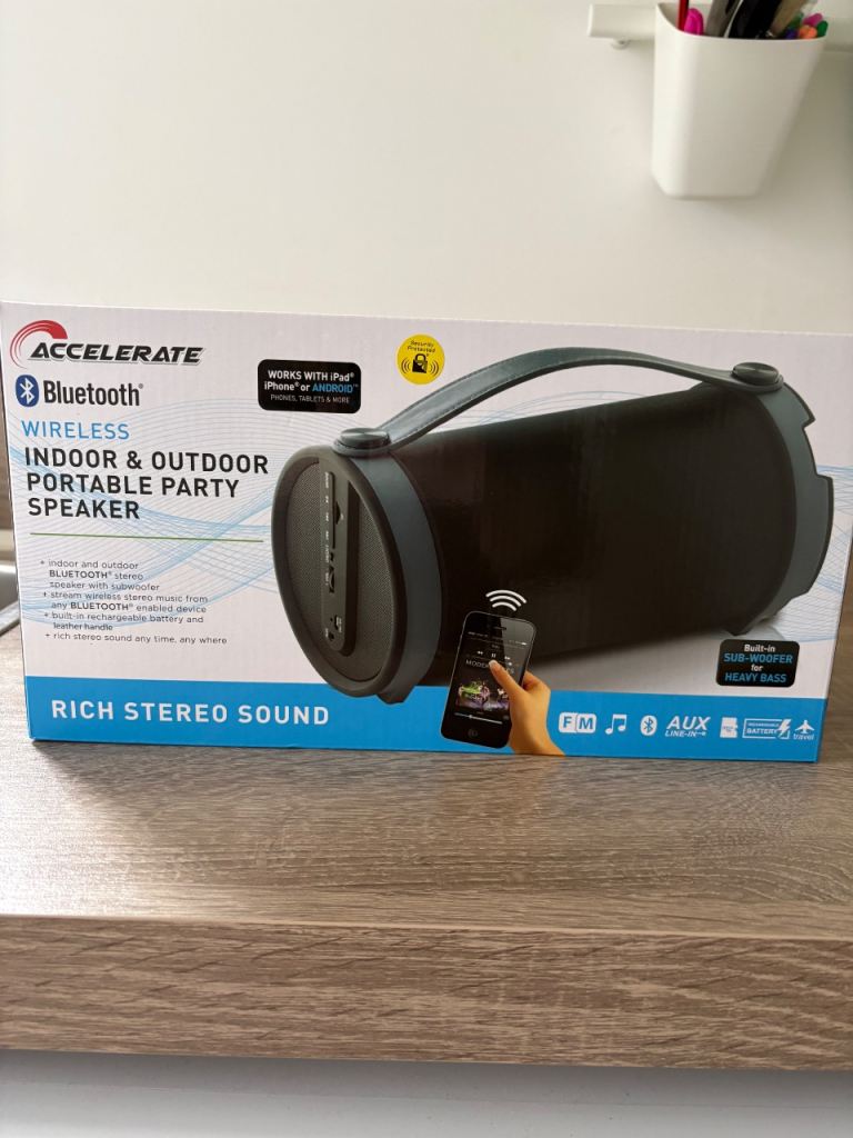 Accelerate portable party speaker