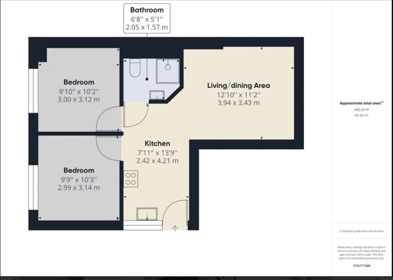 2 bedroom modern ground floor apartment