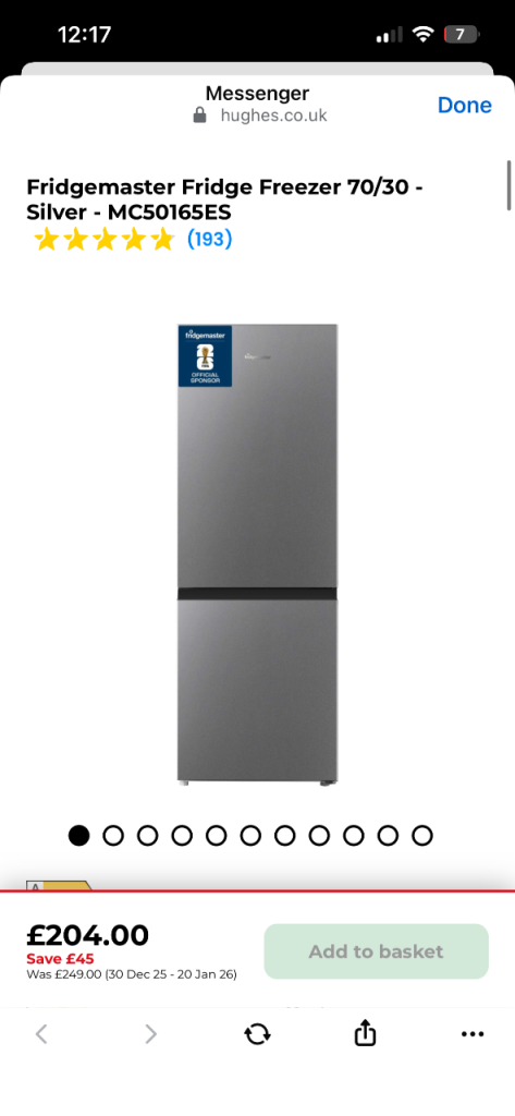 Fridgemaster Fridge Freezer MC50165ES - Silver