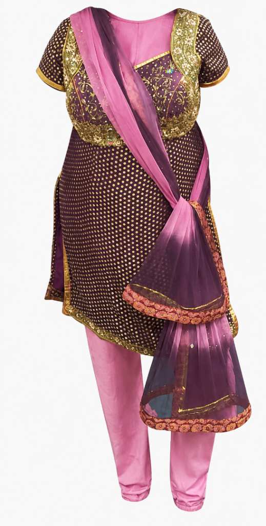 Beautiful Purple & Pink Traditional Indian Outfit – Good Condition