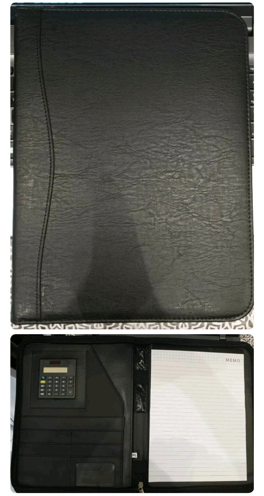 A4 Portfolio Executive Conference Meeting Folder with NOTEPAD CALCULATOR  Faux Leather