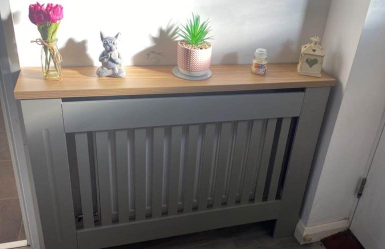 Medium Grey Modern MDF Radiator Cover Cabinet 