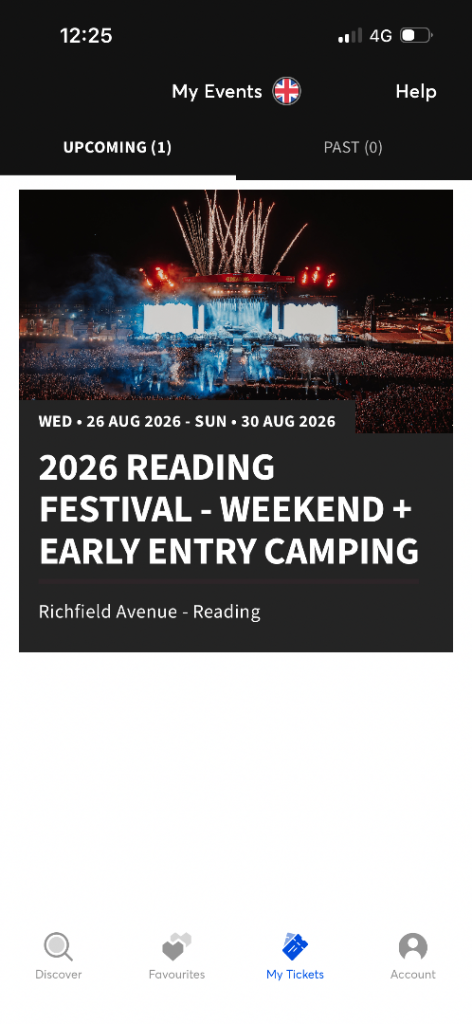 Reading ticket early enter 
