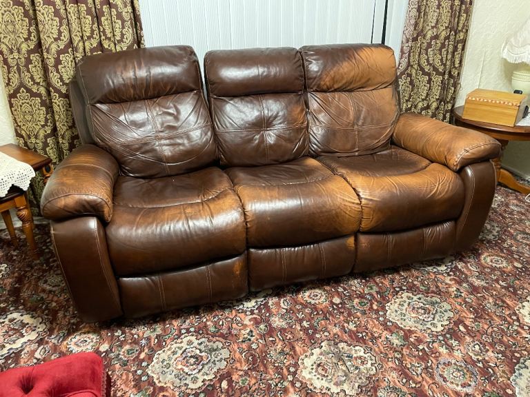Free leather three piece suite 