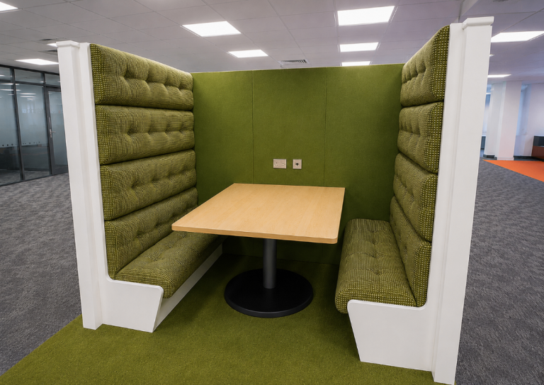 Office Meeting Booth / Collaboration Pod, Includes Seating & Table
