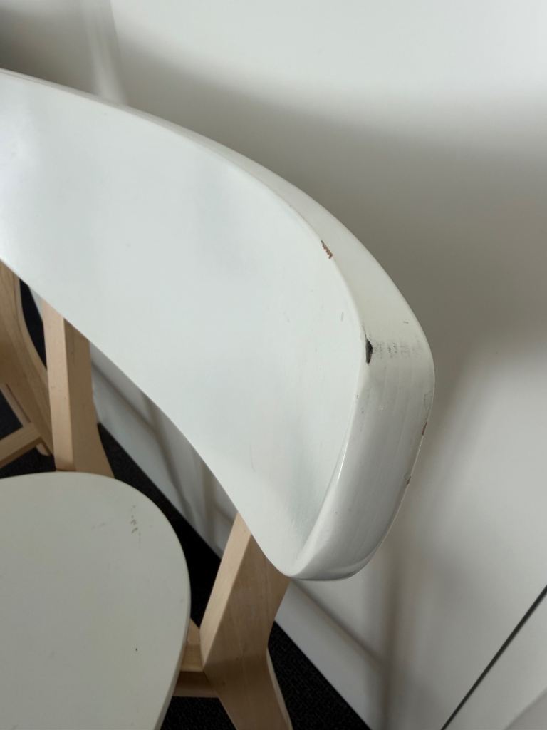 Pair of White Kitchen Stools – Wooden Frame, good Condition