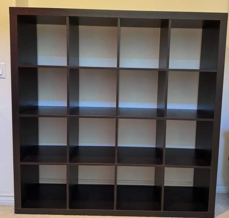 Black Wooden Cube Storage Unit / Bookcase – Good Condition