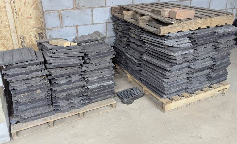 Unused Flat Profile Concrete Roof Tiles - Northstone Donard Granite Grey