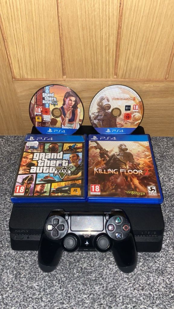 PS4 500GB Bundle – Controller, 2 Games & Cables – Fully Working