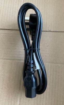 Black UK Mains Power Cable for PC / Monitor - Good Condition